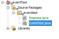 creacion de eventos en Java