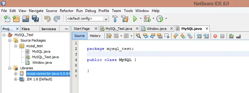 pasos a seguir para crear Base de Datos MySQL en Java