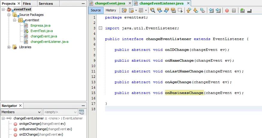Creación de eventos en Java - Panama Hitek