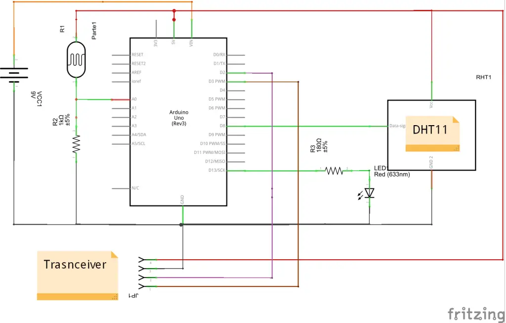 Arduino Remoto con sensores DHT11, LDR y Transceiver