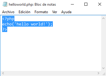 fichero helloWorld-php