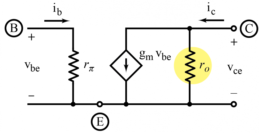 Modelo Pi-híbrido de pequeña señal y de alta frecuencia del transistor BJT